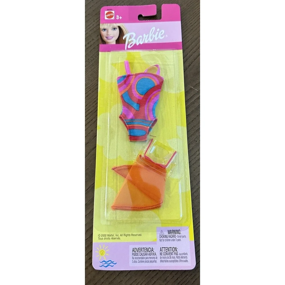 Barbie Sun & Sea Fashions Beachwear 3 Piece Set Floral Design 2002‎ NEW